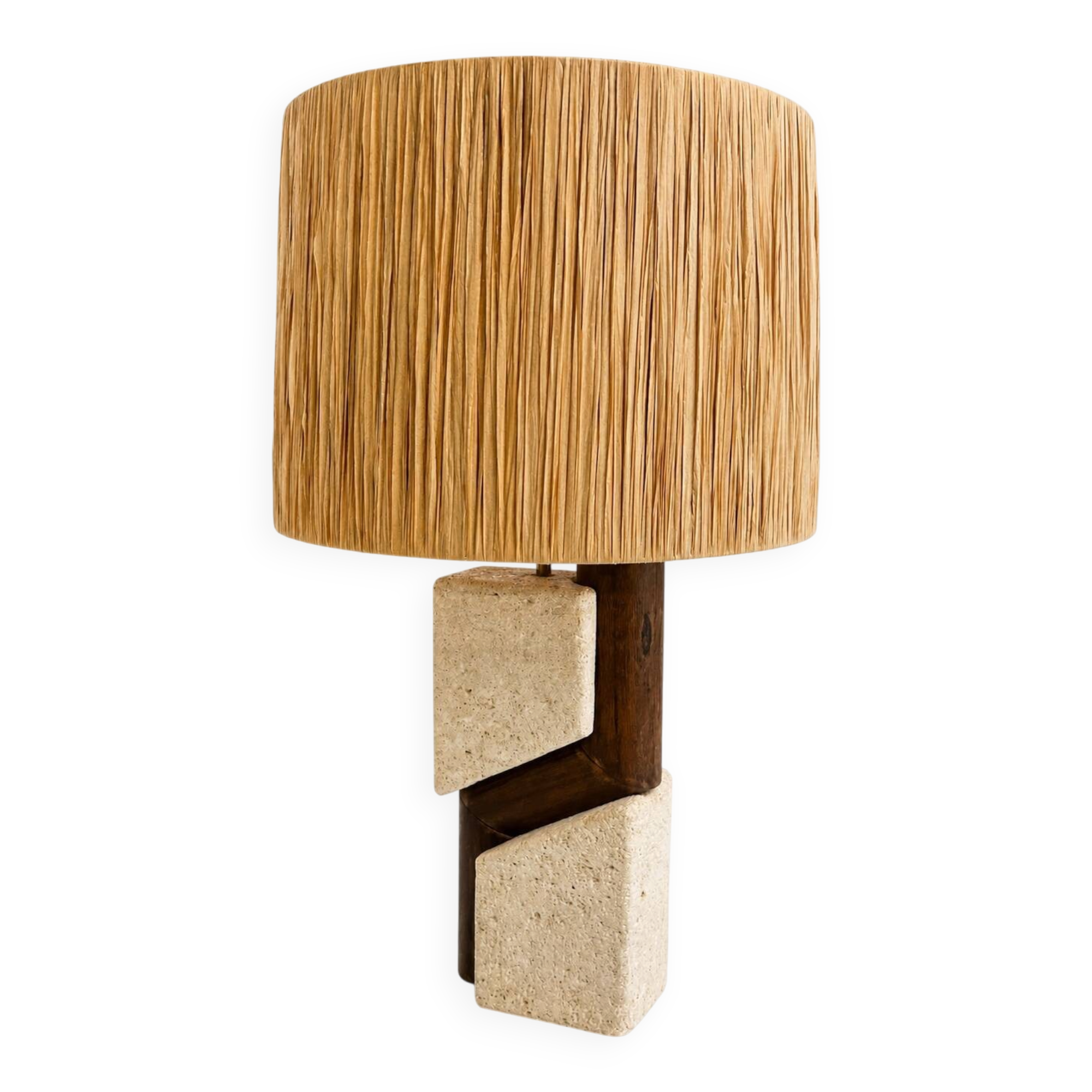 Albert Tormos lamp stone and wood 60-70