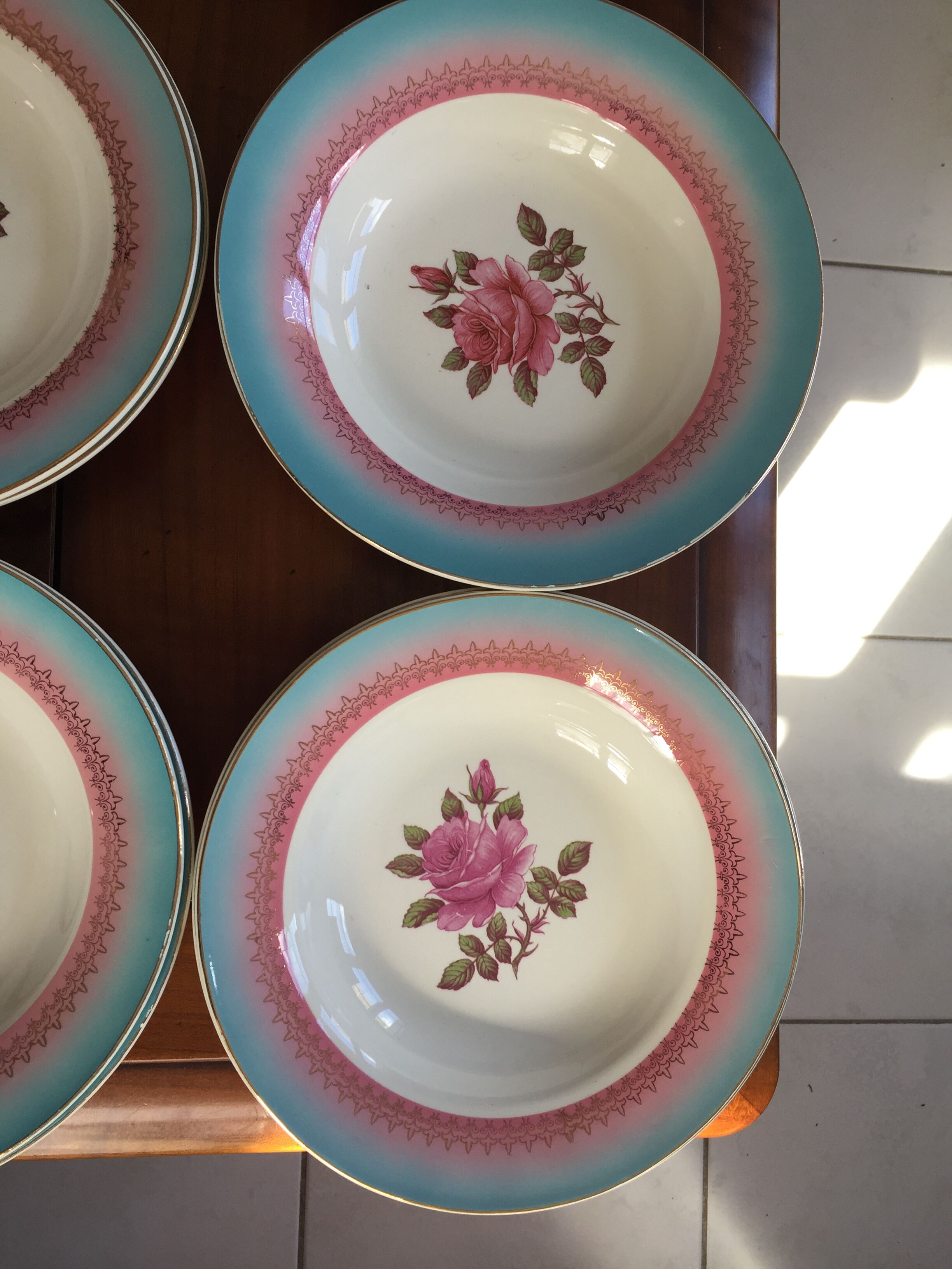 Lot hollow plates Digoin Sarreguemines model Pelleas