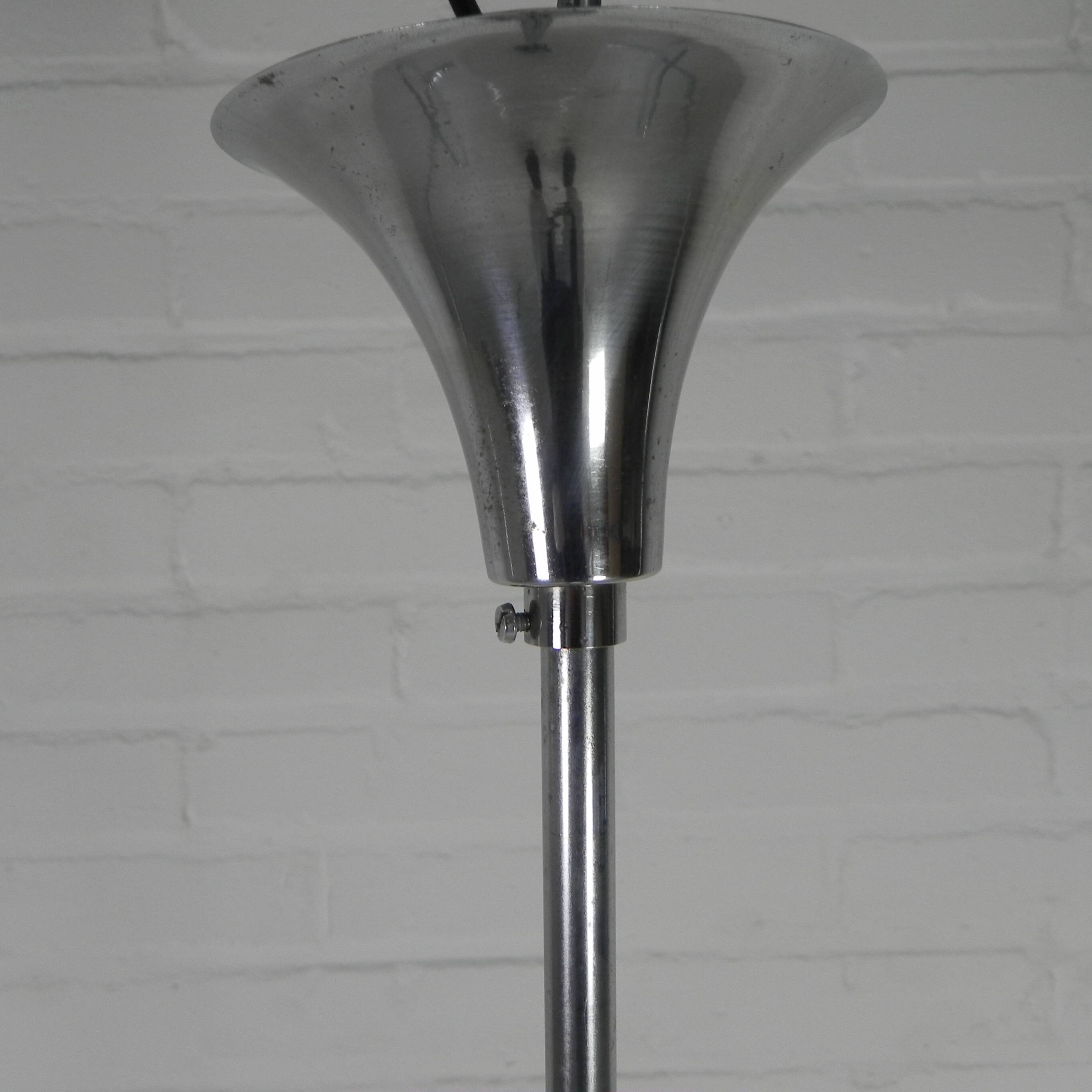 Art Deco pendant lamp with cloudy glass bowl, 1930s