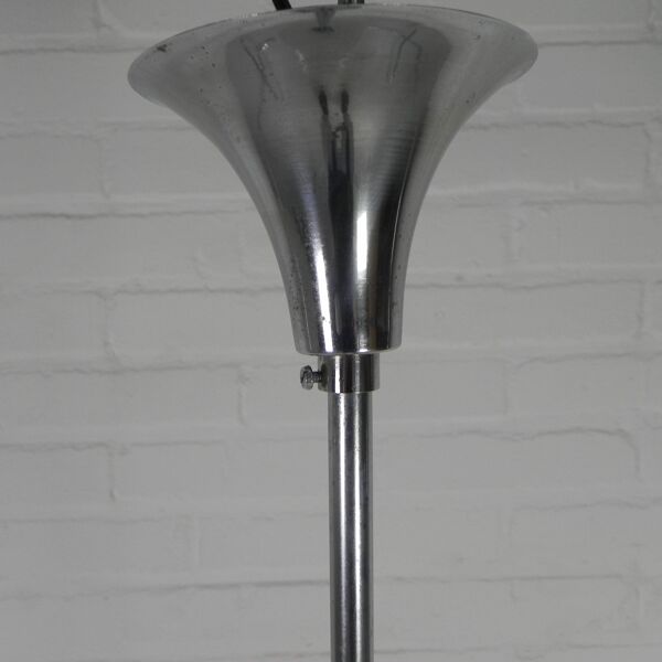 Lampe suspendue Art déco avec bol en verre nuageux, années 1930