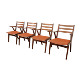 Set of 4 Danish teak dining chairs | 1960s