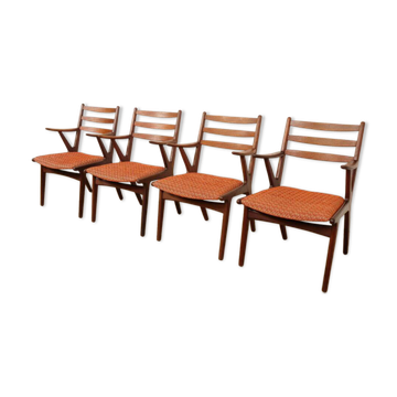 Set of 4 Danish teak dining chairs | 1960s