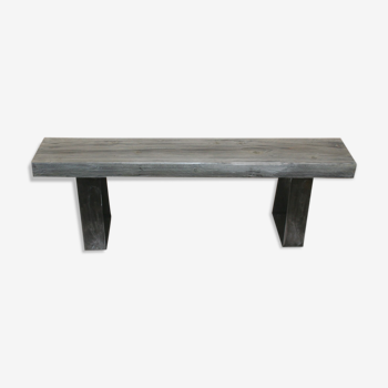 Wood and metal bench