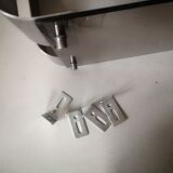 wall floor in metal and smoked glass, Donald Singer 1970