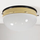 Bauhaus ceiling lamp with opaline glass and bakelite