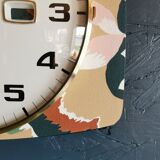 Vintage rectangular silent wall clock "Bayard terracotta green"