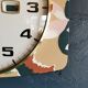 Vintage rectangular silent wall clock "Bayard terracotta green"