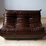 Togo brown leather set designed by Michel Ducaroy 1973