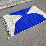 Tapis berbère bleu fait main 100cm x 200cm