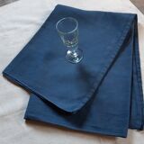 Long linen cotton tablecloth dyed in indigo