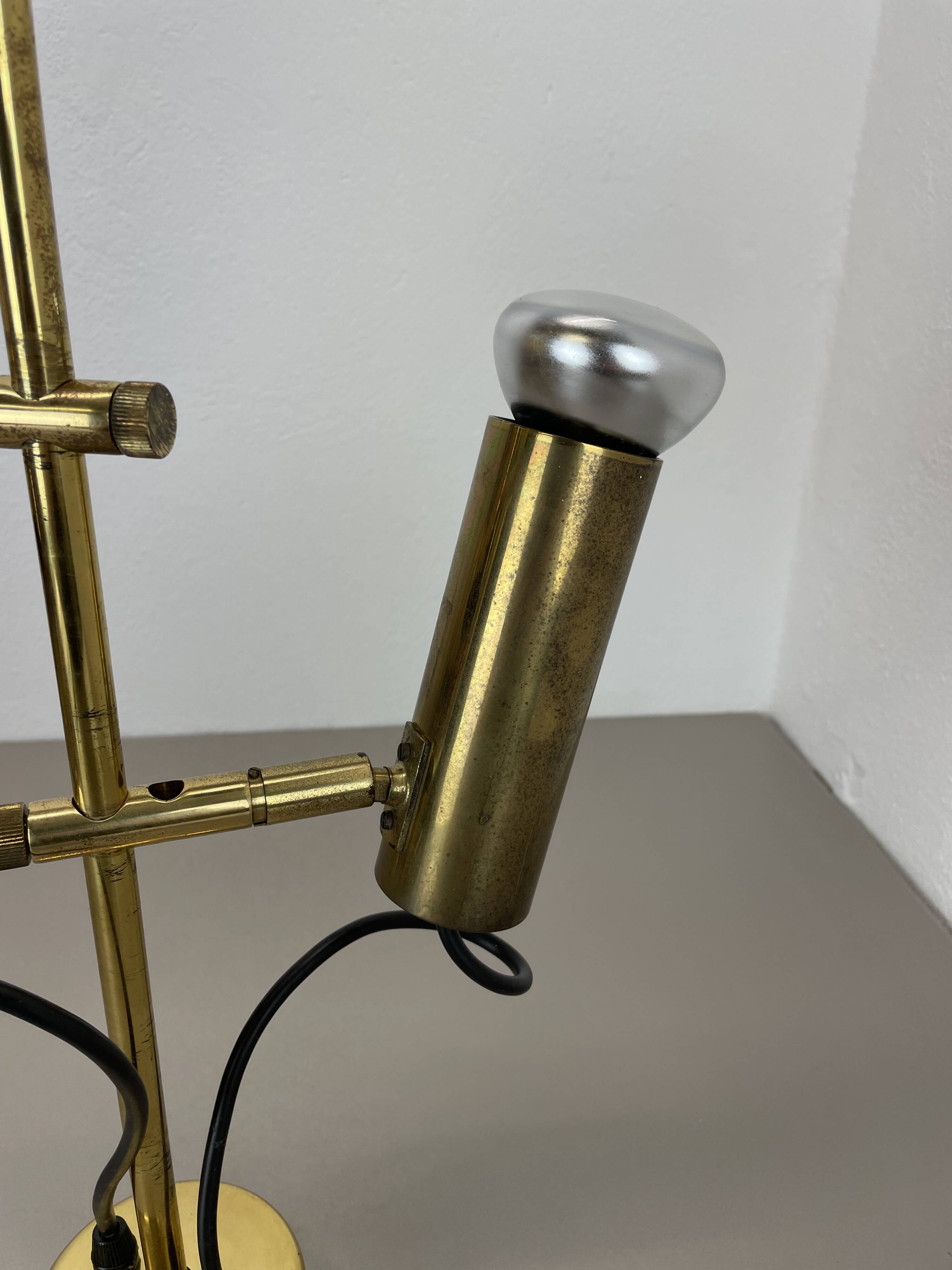 Unique 3-spot brass ceiling light koch and lowy style omi lighting germany, 1970