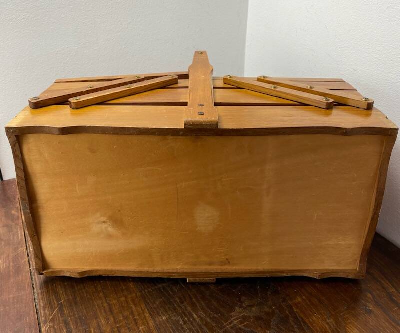 Wooden sewing box