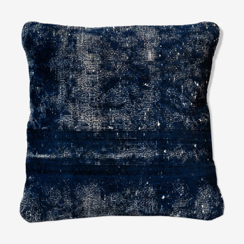 Handmade Blue Wool Cushion Cover