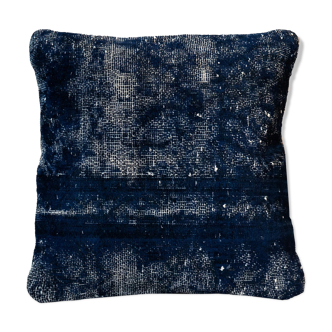 Handmade Blue Wool Cushion Cover