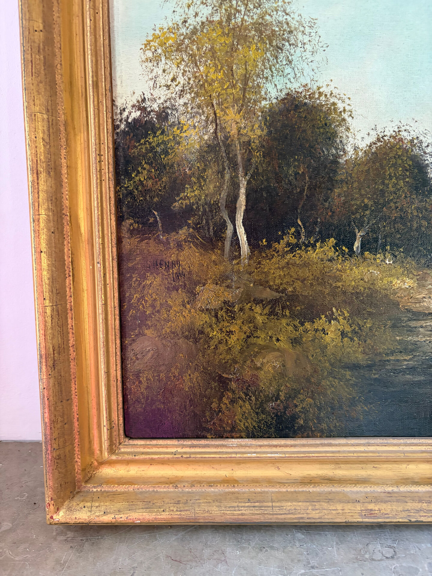 Balade en forêt, huile sur toile