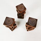 Mid Century Modular Teak Candlesticks, Denmark, 1960s
