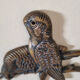 Set of two wall decorations exotic birds vintage brass