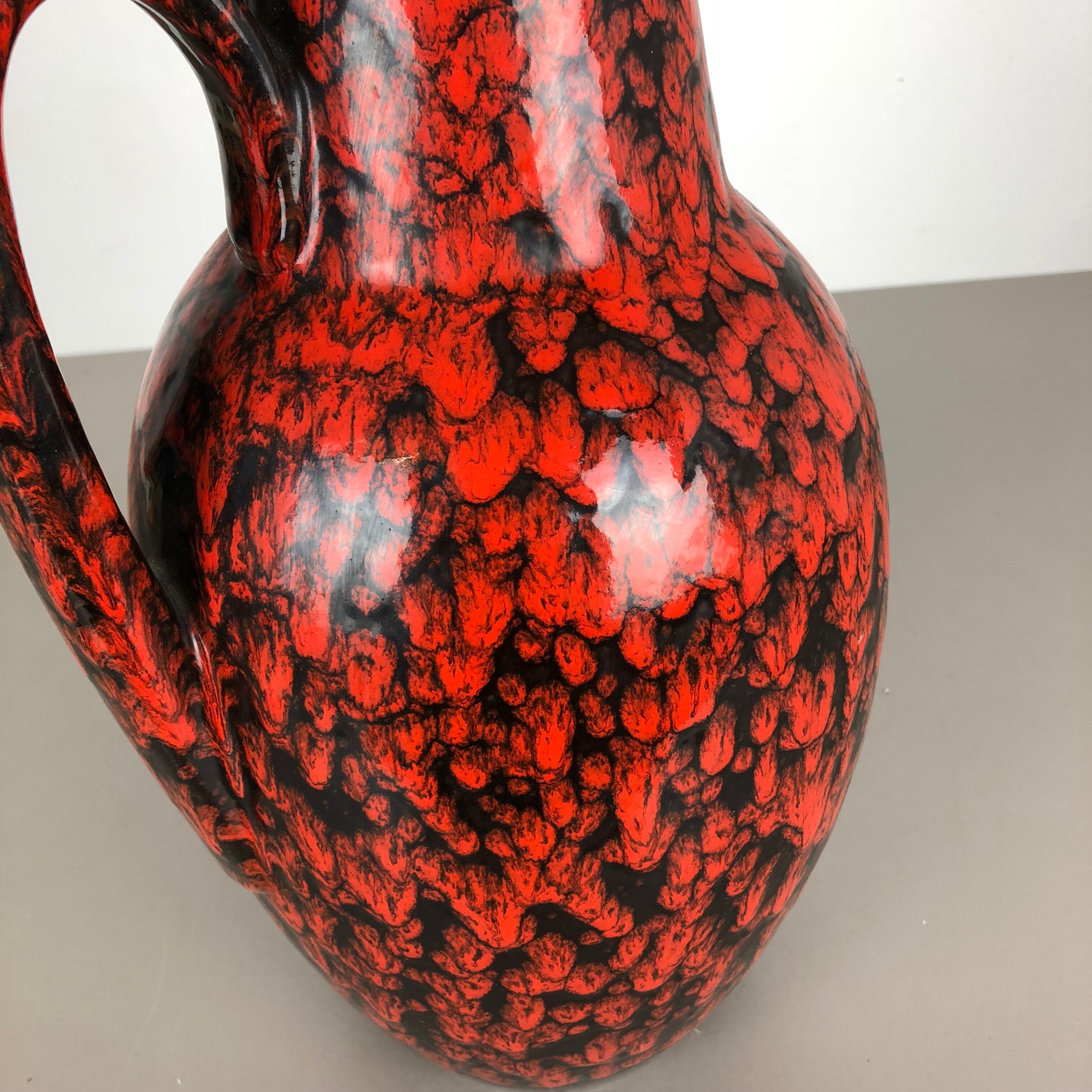 Large Pottery Super Fat Lava Multi-Color 270-38 Vase Made by Scheurich, 1970s