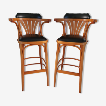 Pair of vintage bistrot bar stools