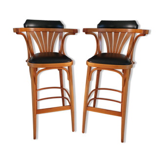 Pair of vintage bistrot bar stools