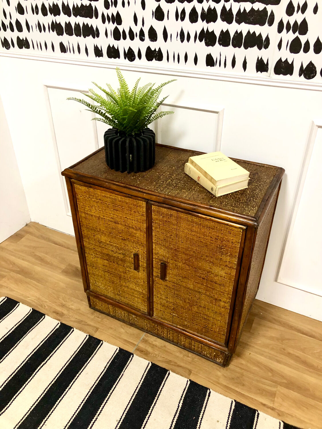 Vintage rattan sideboard