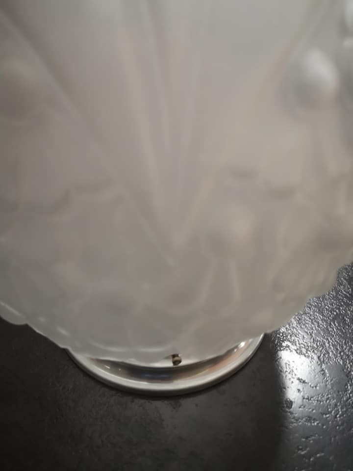 Ceiling lamp wall lamp old globe glass paste white rare model floral decoration Ø 20 cm Art Deco 1930
