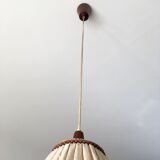 Suspension scandinave en tissu et teck vintage années 60