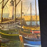 Fishing boats - painting on canvas board