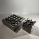 "Ultima15" set of 2 brutalist ashtrays, cast aluminum, ca 1970