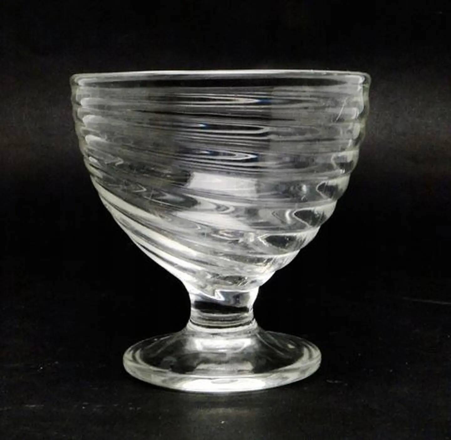 Modernist sugar bowl, transparent glass, Ząbkowice, Poland, 1970s
