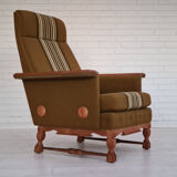 Ensemble de fauteuils bois de chêne laine état d’origine années 1970