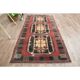 Red Vintage Turkish Oushak Handmade Woven Runner Rug 95x195