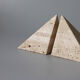 Pyramid shaped travertine bookends
