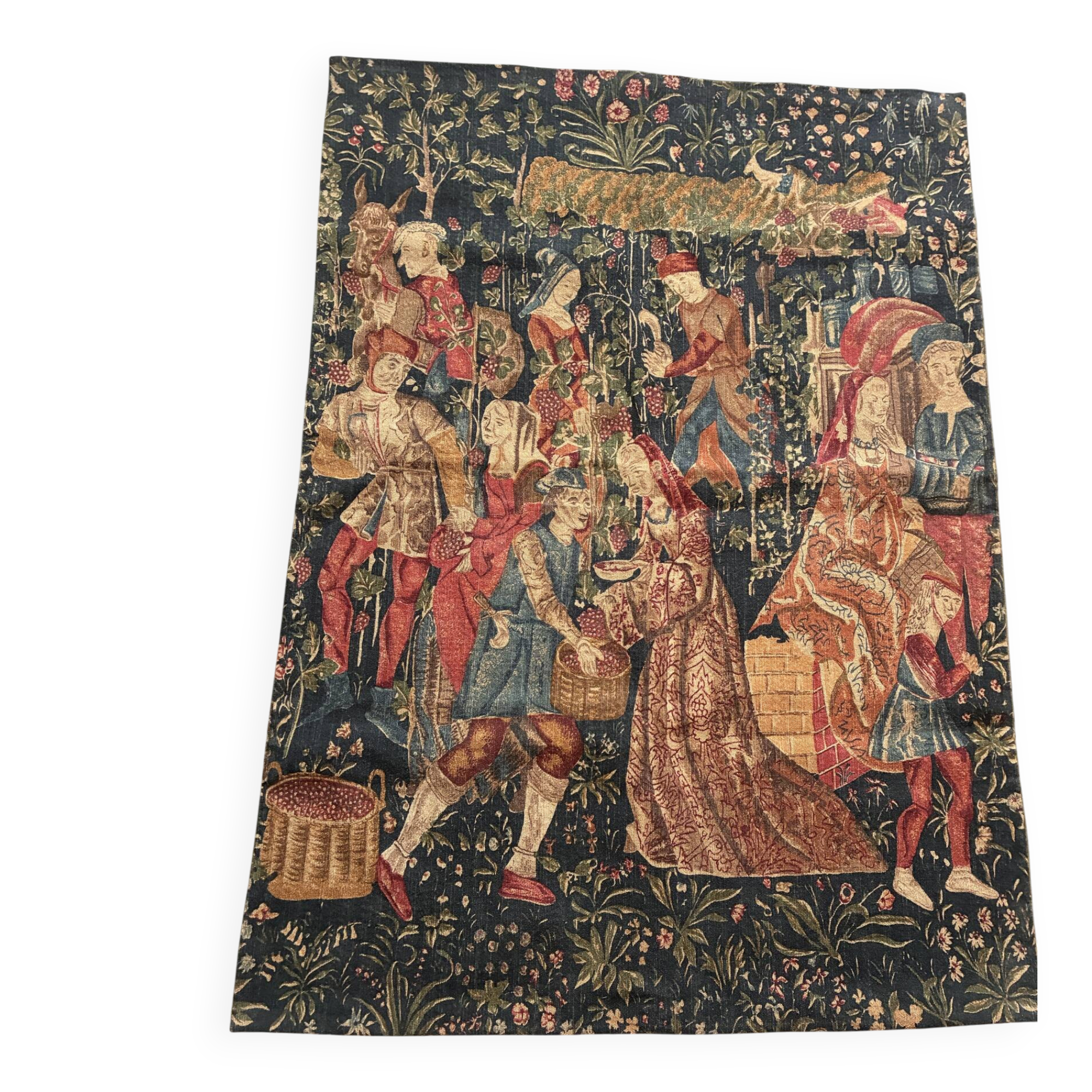 Vintage Tapestry "The Grape Harvest" - JP Paris Tapestry Panels - 130x