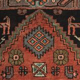 Unusual Signed Hand woven vintage rug - Tribal with animal motifs