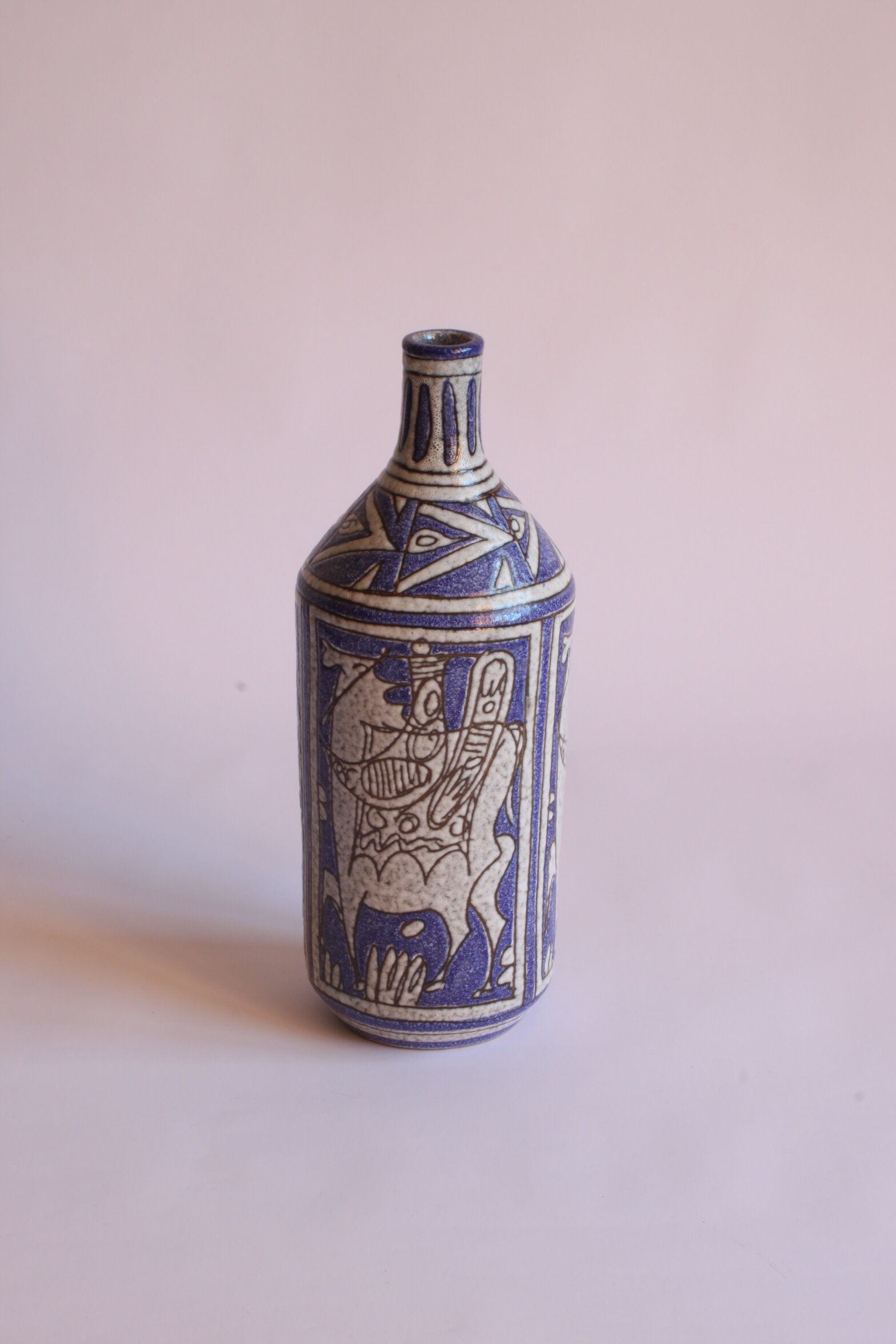 Abstract Sgraffito Bottle by Fratelli Fanciullacci, Italy, 1950s