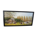 Oil on wood framed and signed Henri Merlet, 124x63 cm