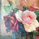 Peinture fleurs  impression d'art sur bois Roses