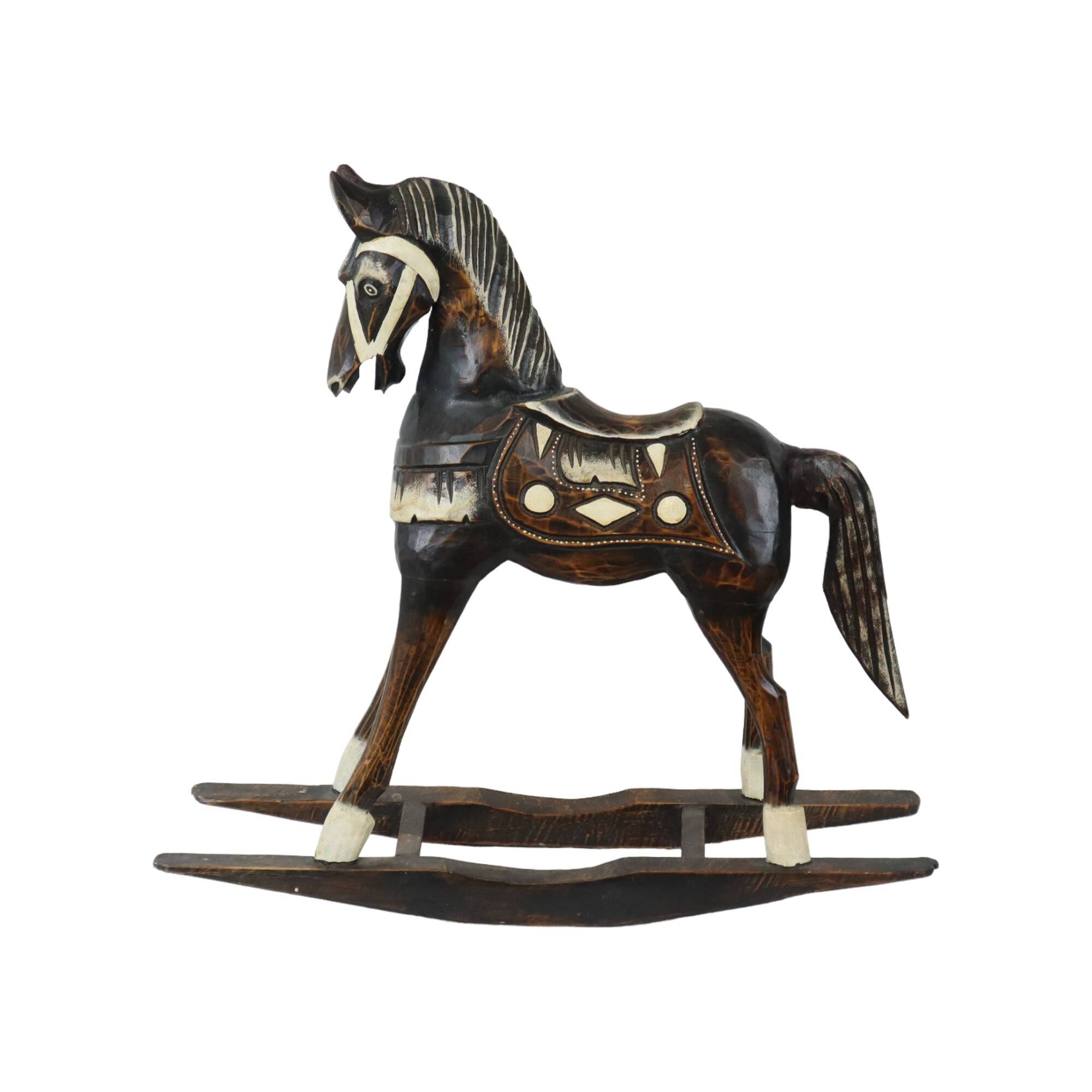 Vintage French Rocking Horse Seesaw Rocking Horse Wood 1970s