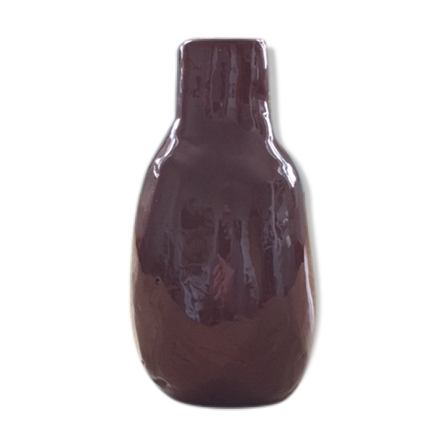 Bottle of chocolate brutalist vase