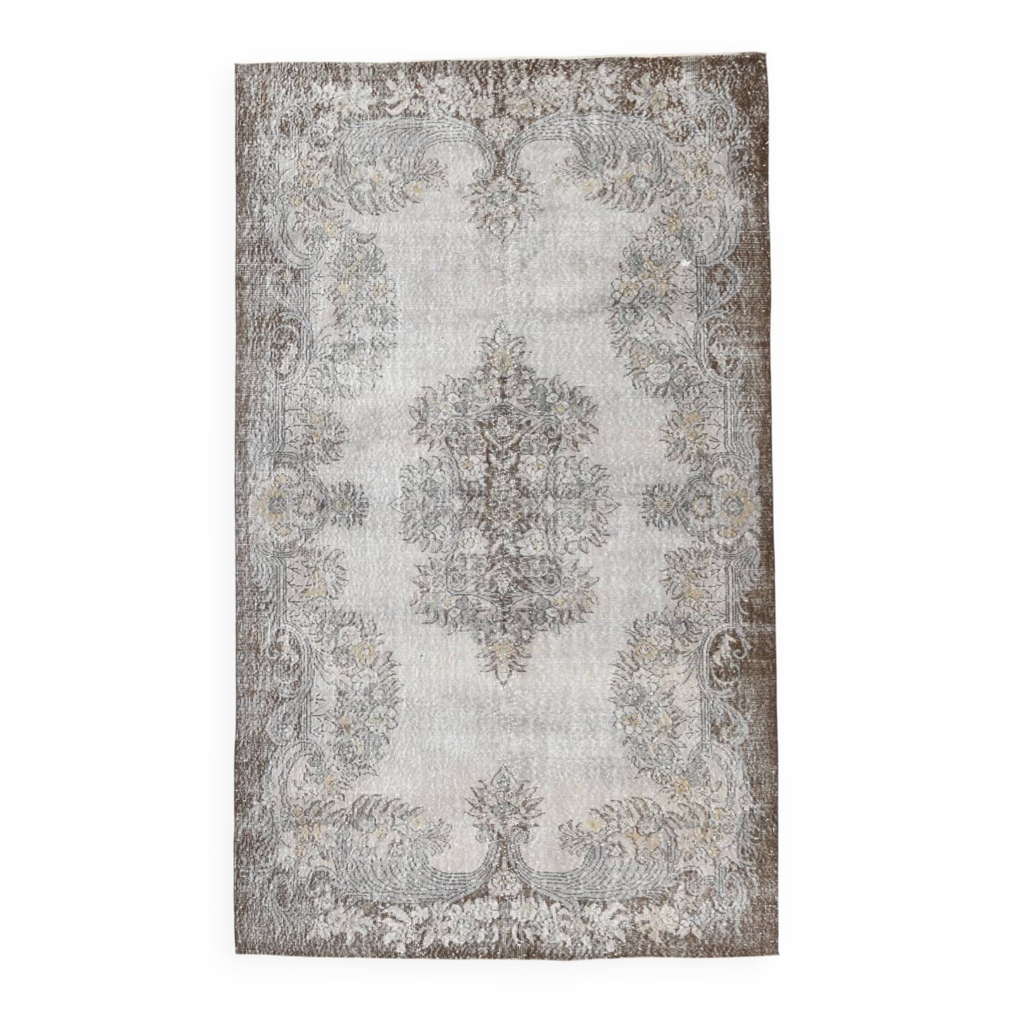 Gray & Brown Classic Turkish Rug, 176x294Cm