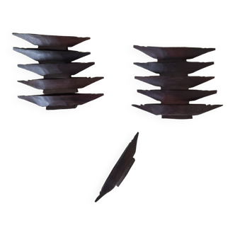 11 porte couteaux bois ebene de macassar pirogue