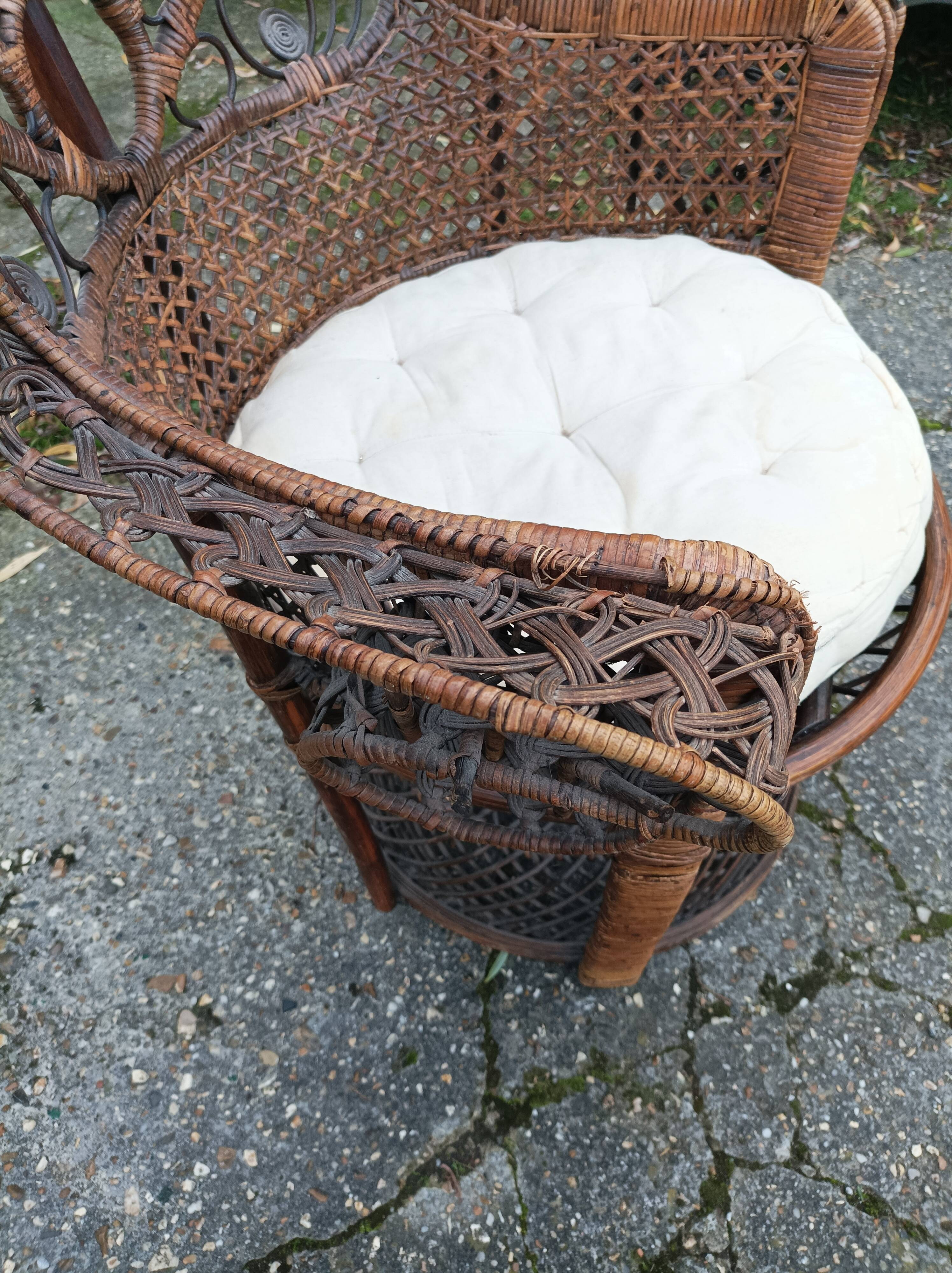 Armchair emmanuelle wicker vintage rattan
