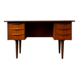 Freestanding teak desk, Denmark 60s/70s, vntg, mid-c modern