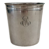 Timbale en métal argenté monogramme MT