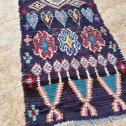 Vintage Boucherouite hallway runner: Moroccan Berber rug
