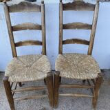 Pair of country straw chairs