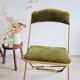 Chaise pliante ancienne velours vert