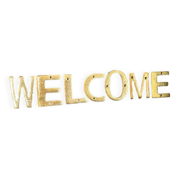 Welcome brass letters