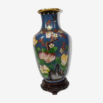 Vase chinois cloisonné authentique